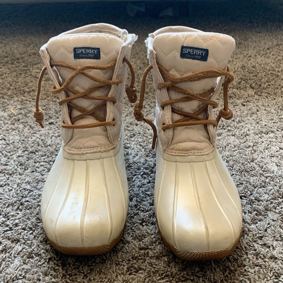 Cream Colored Sperry Boots - Picture 2 of 4